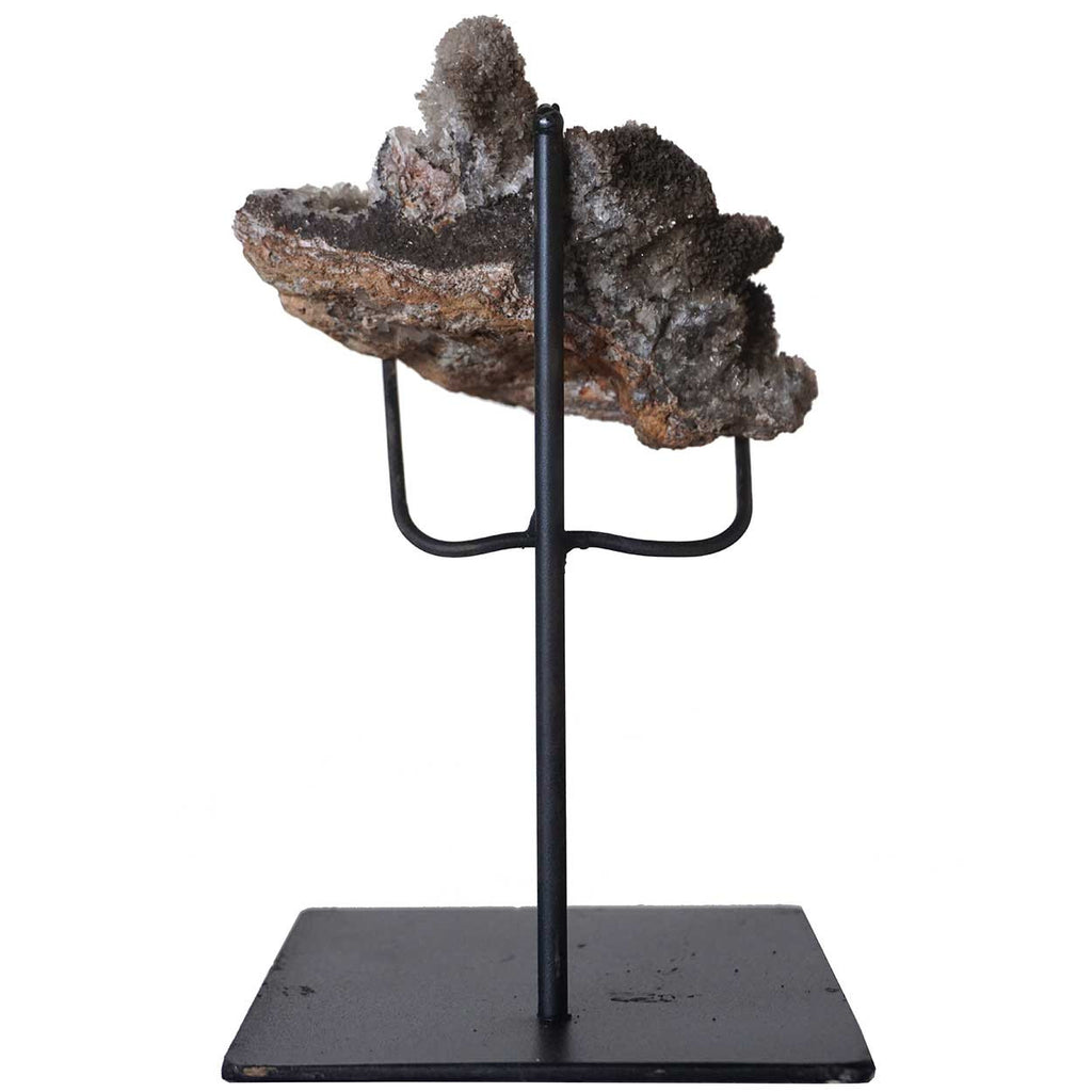 Metal Rocks Small Small Crystal Rock Specimen with Custom Iron Stand