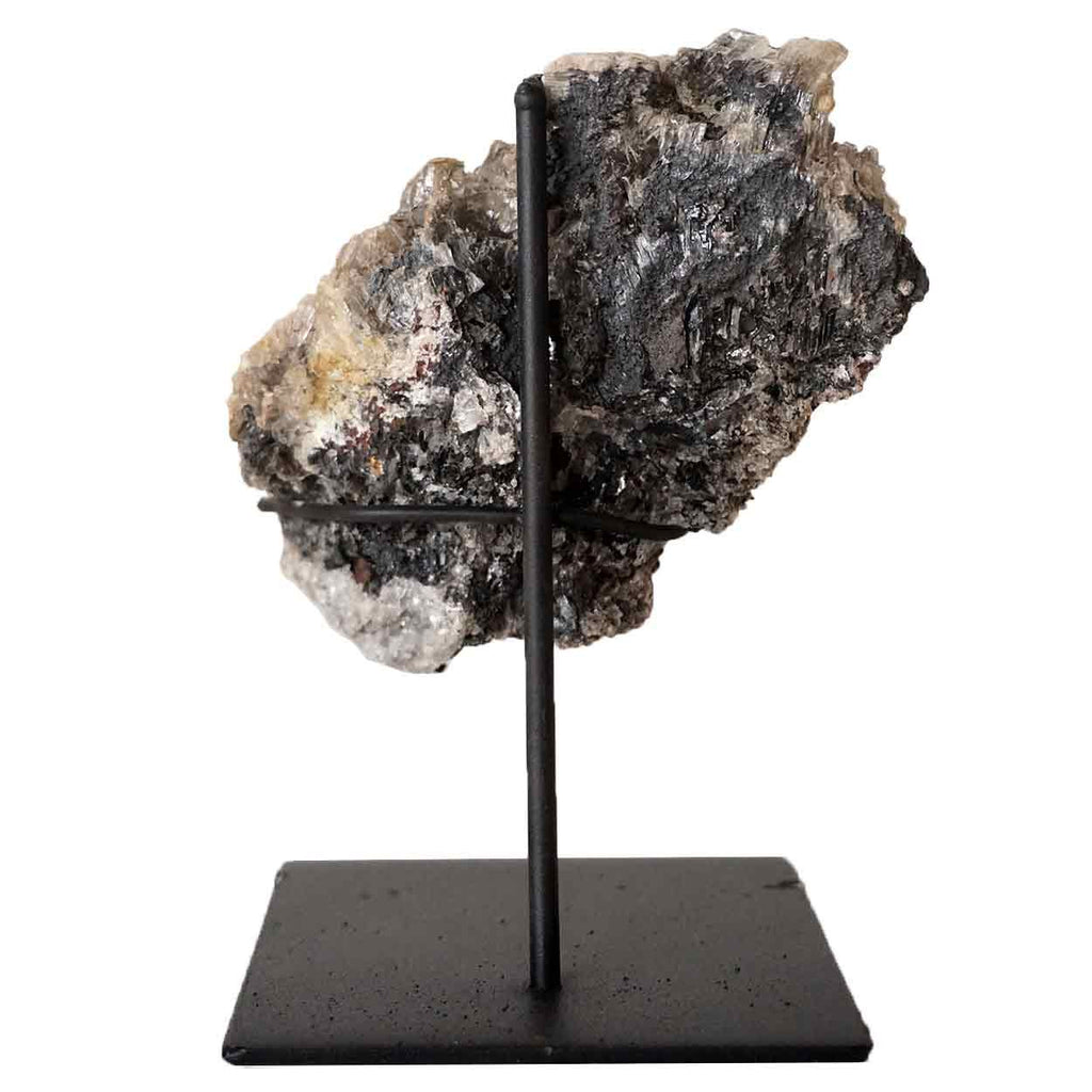 Metal Rocks Small Small Crystal Rock Specimen with Custom Iron Stand