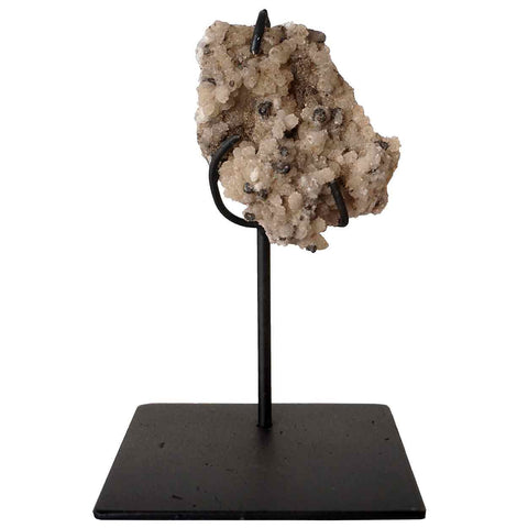 Small Crystal Rock Specimen with Custom Iron Stand