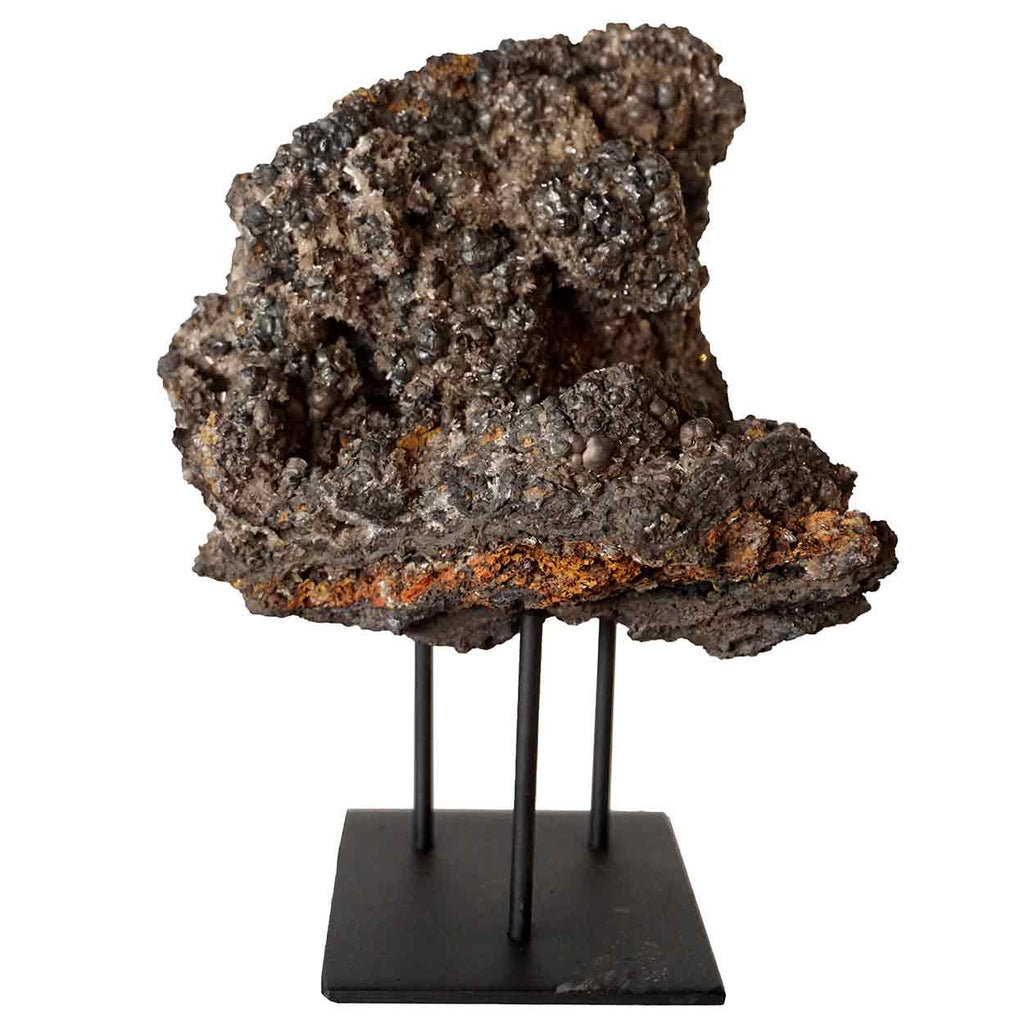 Metal Rocks Small Small Crystal Rock Specimen with Custom Iron Stand