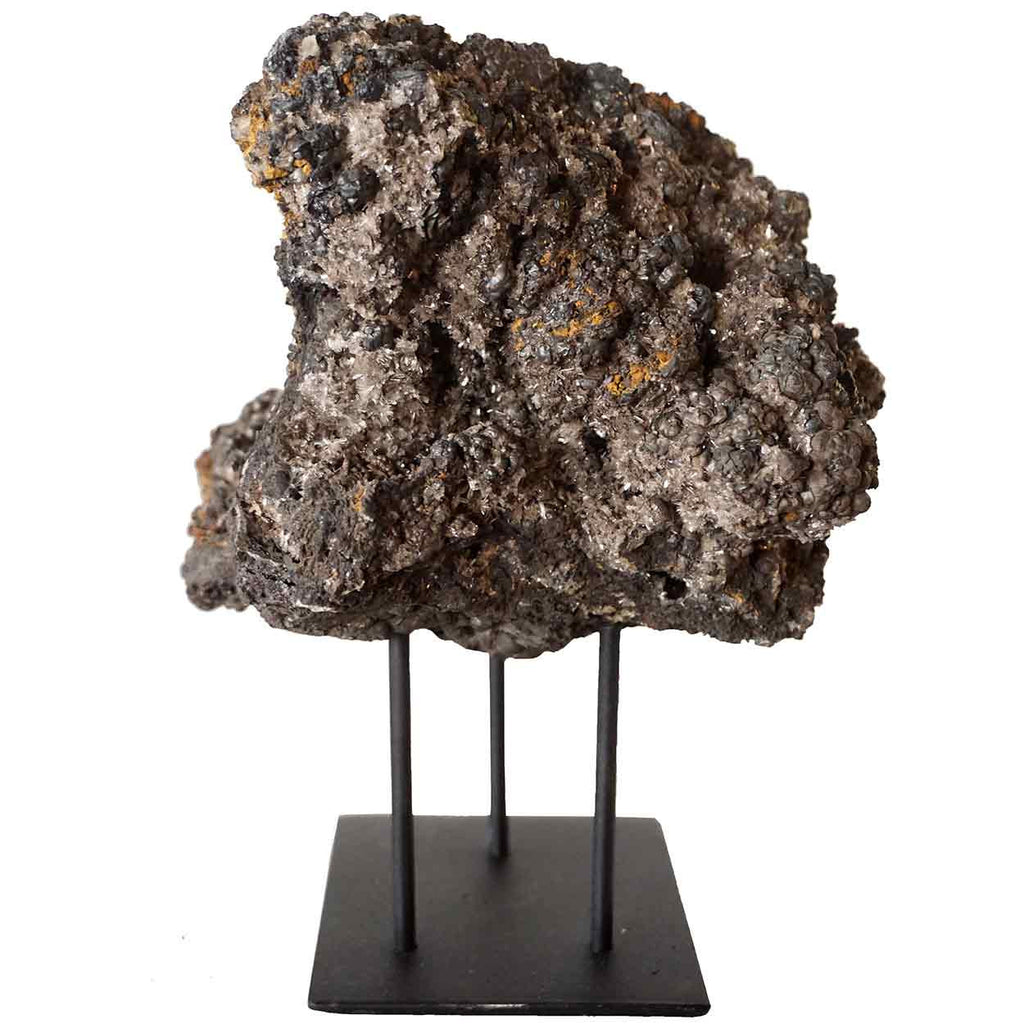 Metal Rocks Small Small Crystal Rock Specimen with Custom Iron Stand