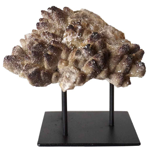 Small Crystal Rock Specimen with Custom Iron Stand