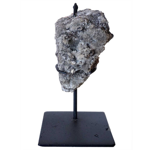 Small Crystal Rock Specimen with Custom Iron Stand