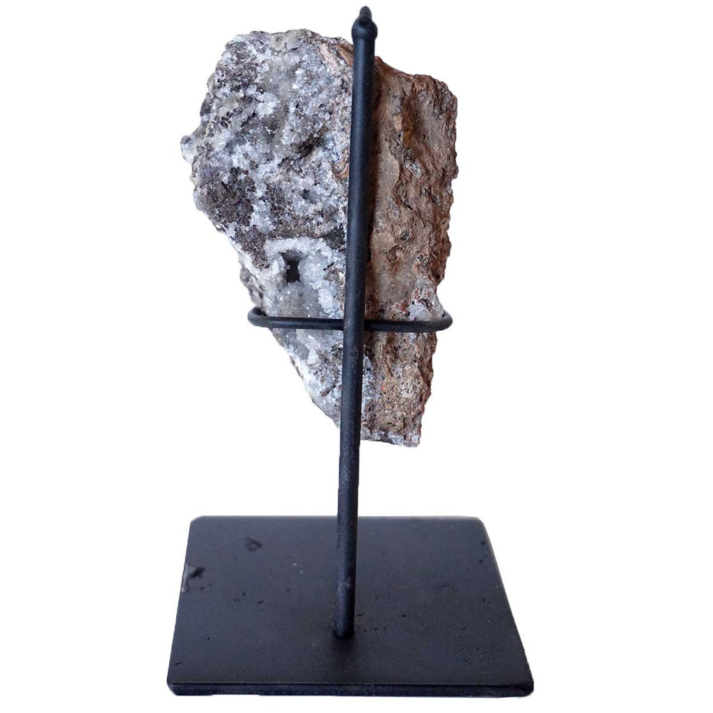 Metal Rocks Small Small Crystal Rock Specimen with Custom Iron Stand