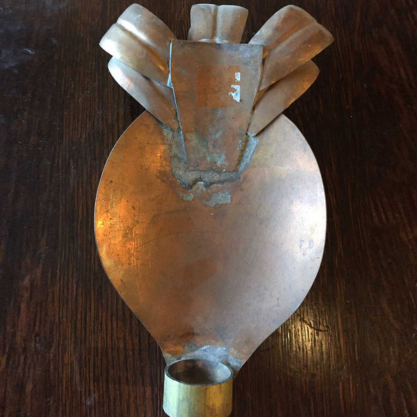 Set of Six Vintage Mid Century Modern Copper Pineapple Candle Wall Sconce Light Reflector Covers