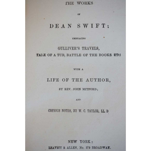 Book: The Works of Dean Swift by Reverend John Mitford
