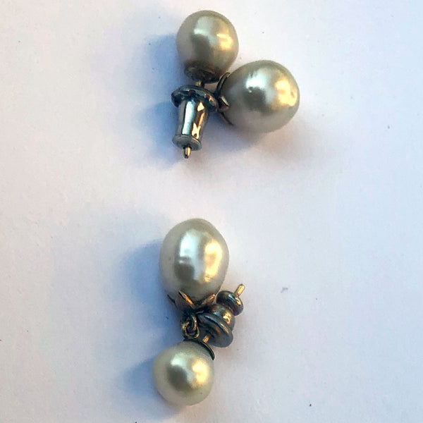 Collection Vintage Pearl and Gold Earrings and Cocktail Ring