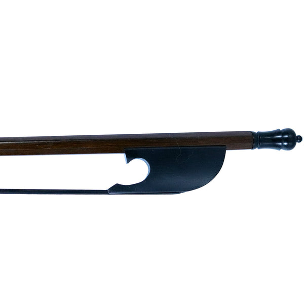 Contemporary Baroque Style Ebony Frog and Black Horsehair 4/4 Violin Bow