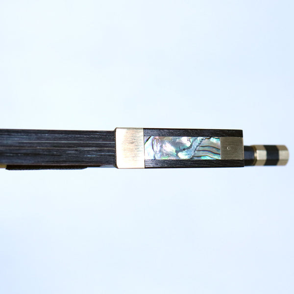 Contemporary Black Carbon Fiber, Black Horsehair and Ebony Frog 4/4 Violin Bow