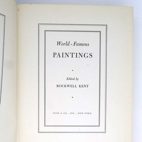 Vintage Art History Book: World-Famous Paintings by Rockwell Kent