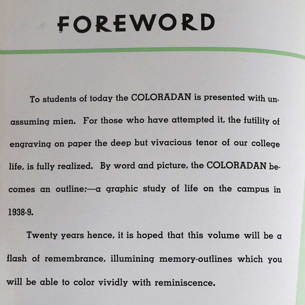 Vintage School Year Book: Coloradan 1939 University of Colorado, Volume 41