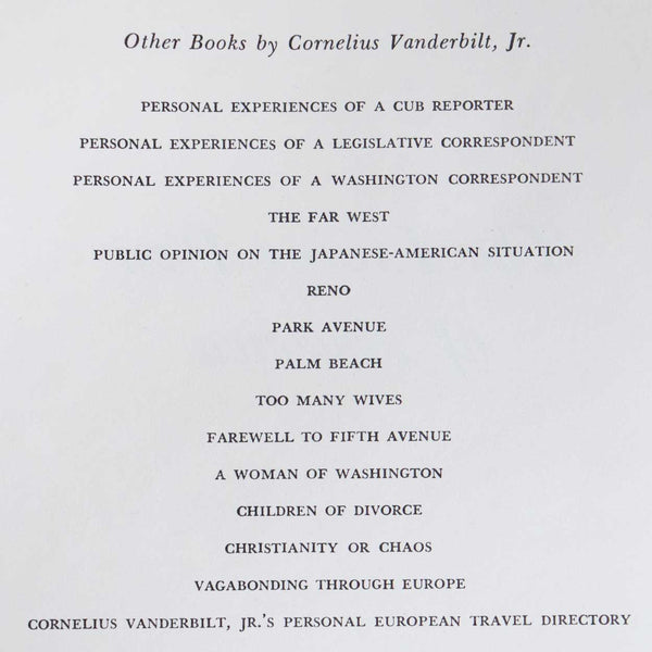 Signed First Edition Book: The Living Past of America by Cornelius Vanderbilt, Jr.