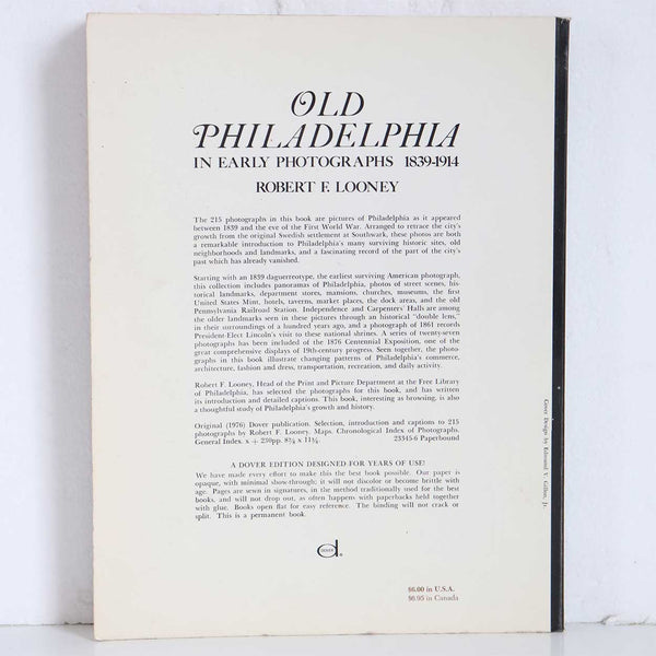 Book: Old Philadelphia in Early Photographs 1839-1914 by Robert E. Looney