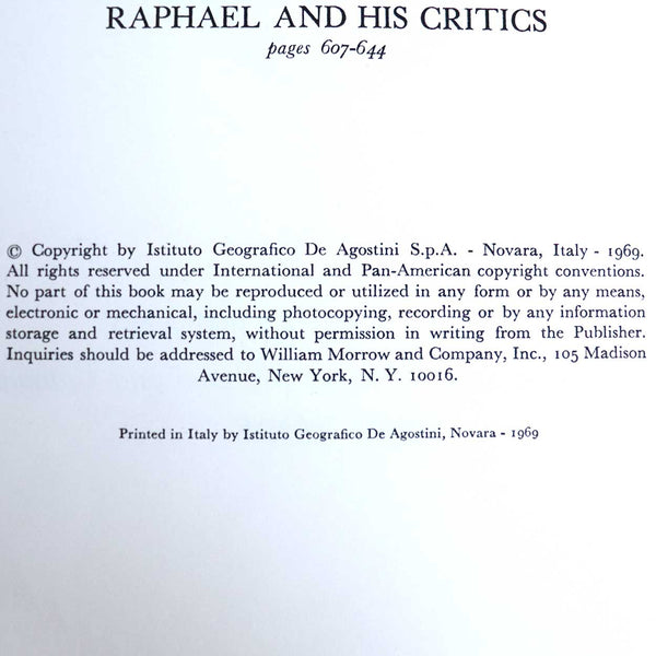 Vintage Art Book: The Complete Work of Raphael by Mario Salmi et al.