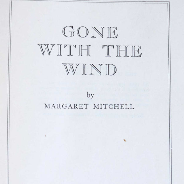 Vintage Book: Gone with the Wind by Margaret Mitchell, June 1936 Second Printing