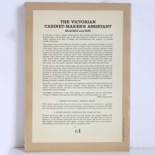 Vintage Book: Blackie & Son's The Victorian Cabinet-Maker's Assistant by John Gloag