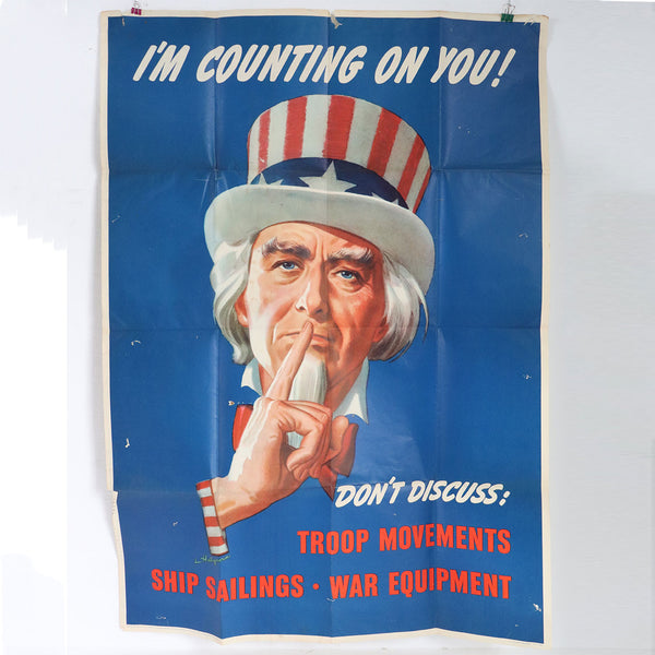 American LEON HELGUERA World War II Propaganda Offset Lithograph Poster, Uncle Sam
