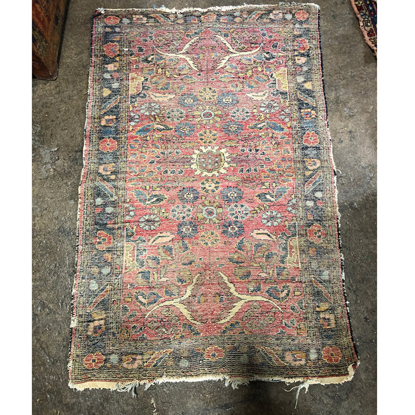 Small Wool and Cotton Red Rug