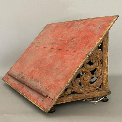English Gothic Revival Painted Oak Table-top Book / Missal Stand