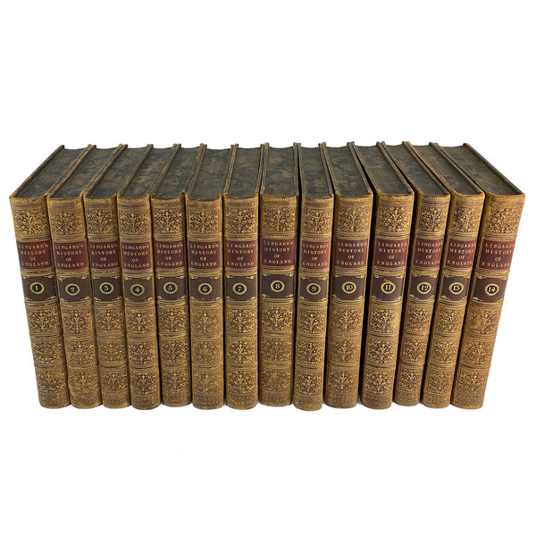 Set of 14 Leather Books: A History of England by John Lingard, D.D.