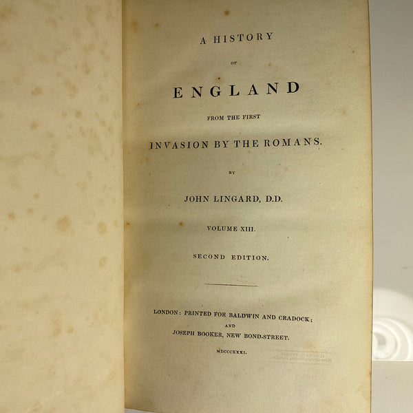 Set of 14 Leather Books: A History of England by John Lingard, D.D.