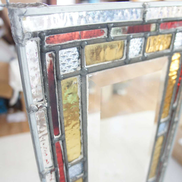 English Victorian Stained, Leaded and Beveled Glass Window