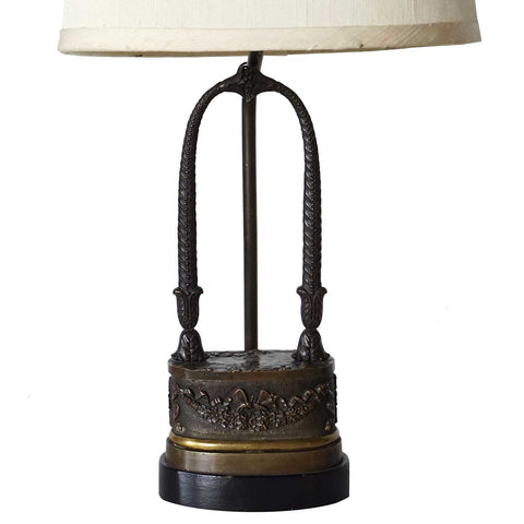 Small Neoclassical Bronze One-Light Table Lamp