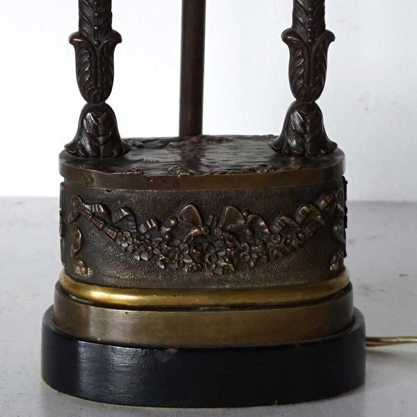 Small Neoclassical Bronze One-Light Table Lamp
