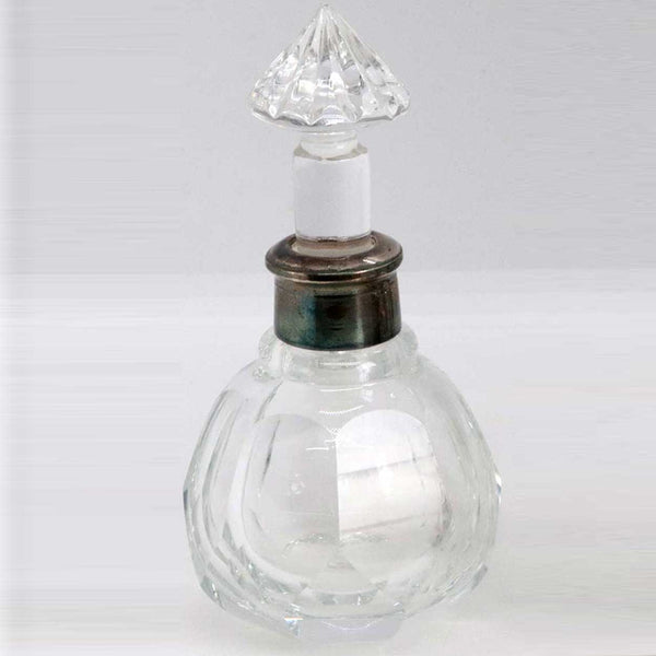 American Faceted Cut Glass Perfume Flacon Bottle