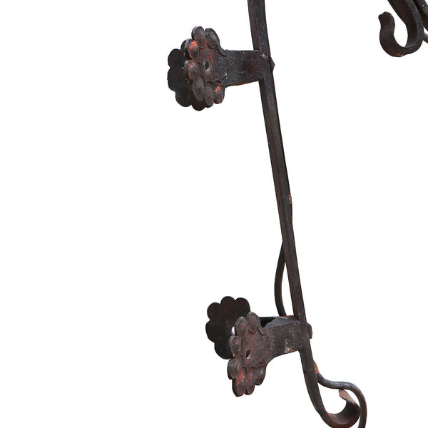 Pair American Lafayette Hughes Mansion Wrought Iron, Bronze One-Light Wall Lanterns