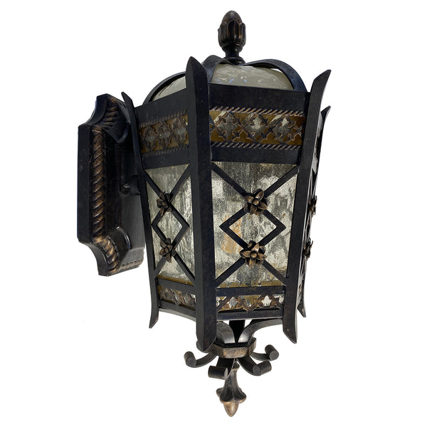 American Fine Art Lamps Brass and Glass Outdoor One-Light Wall Sconce Lantern