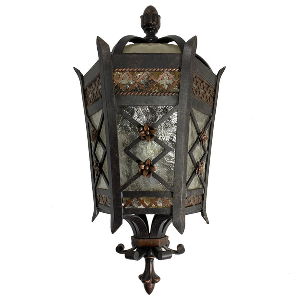 American Fine Art Lamps Brass and Glass Outdoor One-Light Wall Sconce Lantern