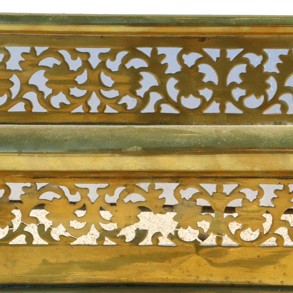 English Regency Style Pierced Brass Fireplace Fender