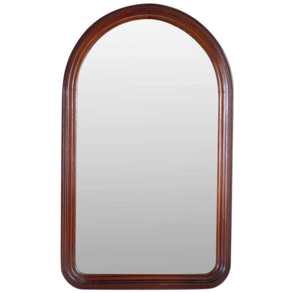 American Victorian Walnut Arched Top Wall Mirror