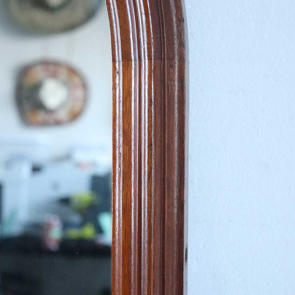 American Victorian Walnut Arched Top Wall Mirror