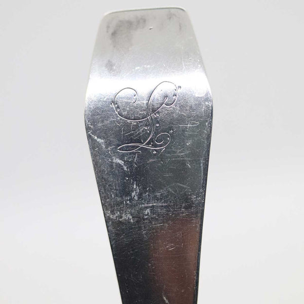 Large American John Wallis Ellingwood Coin Silver Coffin Handle Spoon
