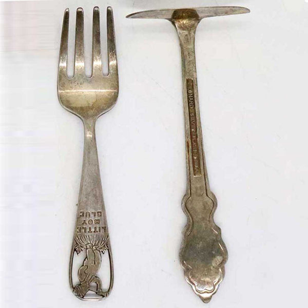 Three Vintage American Sterling Silver and Silverplate Children's Flatware and Holloware