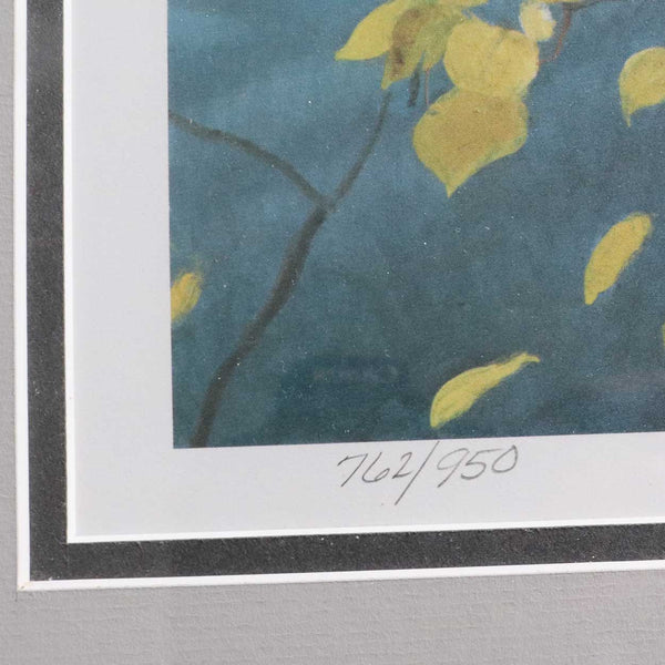 ROBERT BATEMAN Limited Edition Signed Lithograph Print, Kingfisher and Aspen, 762/950