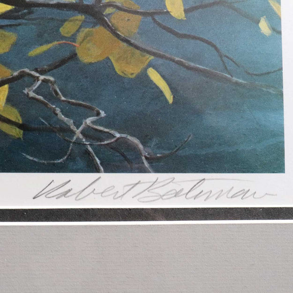 ROBERT BATEMAN Limited Edition Signed Lithograph Print, Kingfisher and Aspen, 762/950