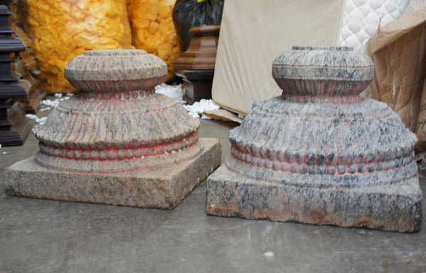 Pair of Early South Indian Granite Architectural Pillar Bases