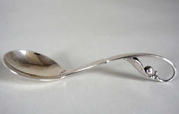 Small Vintage Danish Georg Jensen Sterling Silver Ornamental Jam Spoon