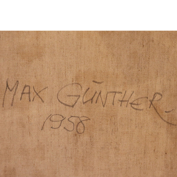 MAX GUNTHER Oil on Canvas Painting, Ville D'un Poete