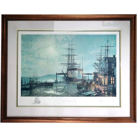 JOHN STOBART Lithograph on Paper, San Francisco: Vallejo Street Wharf in 1863, 747/750