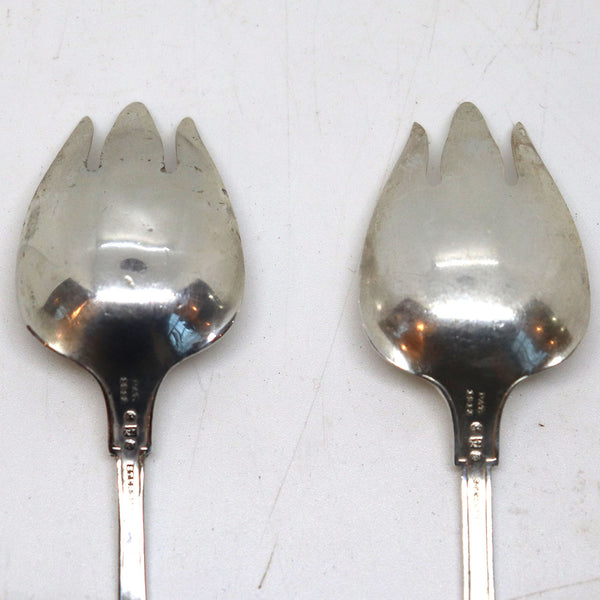 Set 10 American Gorham Sterling Silver Etruscan Pattern Ice Cream Forks