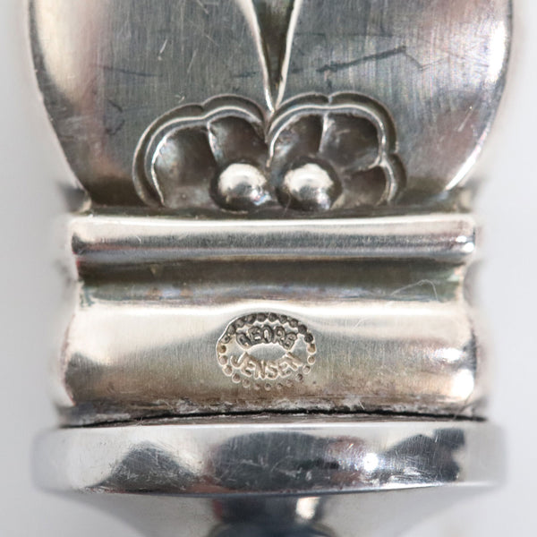 Danish Georg Jensen Sterling Silver and Stainless Steel Cactus Cheese Plane