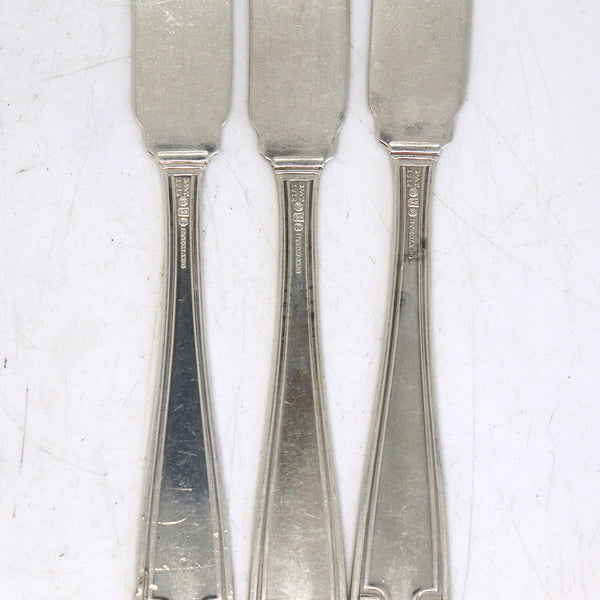 Set 12 American Gorham Sterling Silver Etruscan Pattern Butter Knives