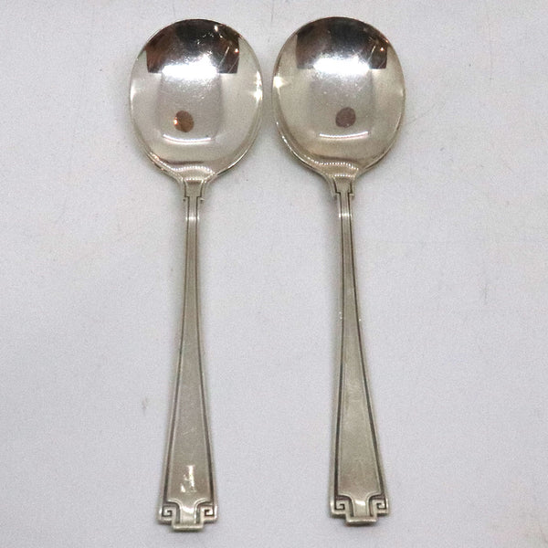 Set of Two American Gorham Sterling Silver Etruscan Bouillon Spoons