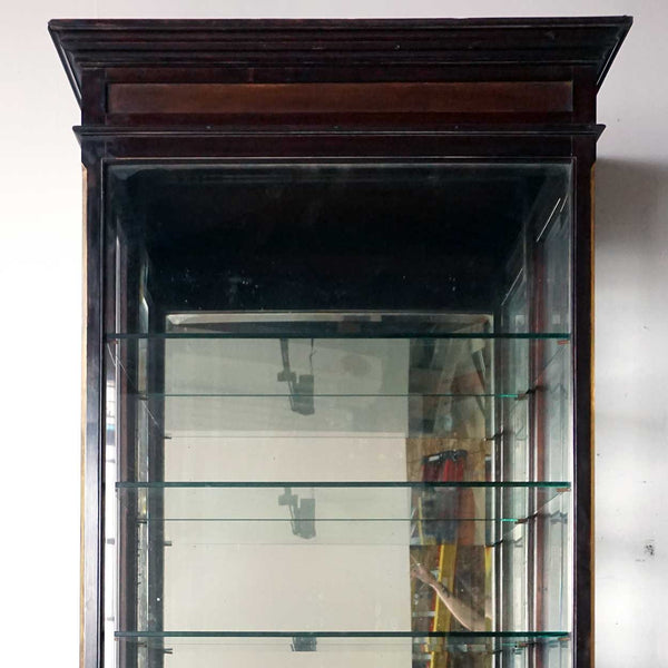 Tall Anglo Indian Teak and Glass Display Cabinet