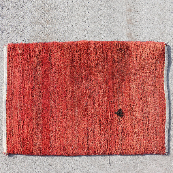 Small Chinese Red and Black Wool Rug