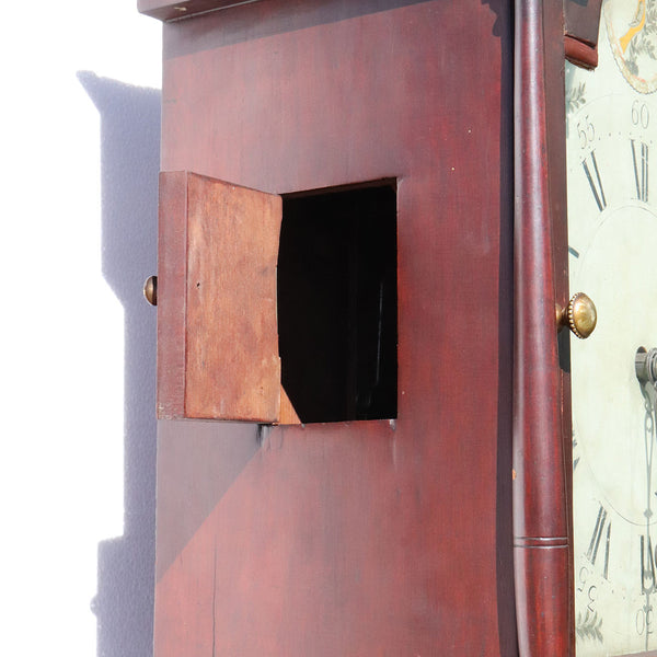 Tall American New England Chippendale Cherrywood Grandfather Clock